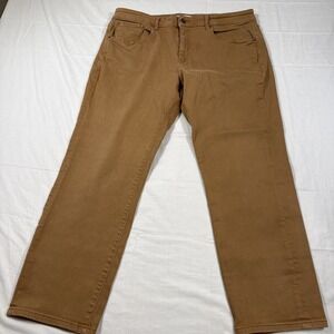 JEANS STRAGHT Warp + Weft  MENS 38X30 Chicago Straight Blue TAN  Faded Preppy